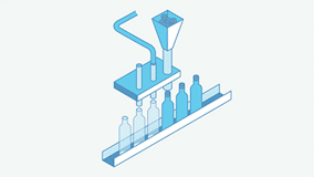 Icono de categoría de llenado, taponado y cierre